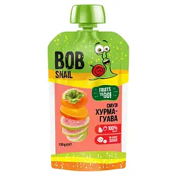 Пюре фруктове Bob Snail Смузі Хурма-Гуава, пастеризоване 1.2 кг (10 шт. по 120 г) - мініатюра 2