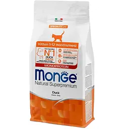 Сухий корм для кошенят Monge Natural Superpremium Monoprotein Kitten Duck з качкою 400 г