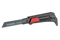 Ніж сегментний будівельний висувний Intertool Storm 18 мм для лінолеуму HT-0538 - мініатюра 4