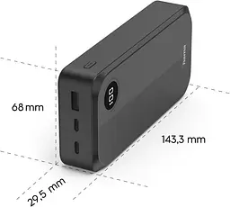 Power Bank Hama 20000mAh 15W 2USB-C/USB-A LED Black (00201755) UA - мініатюра 5