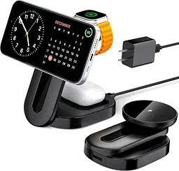Магнітна зарядна станція KPON 3-в-1 для iPhone, Apple Watch і AirPods