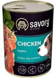 Вологий корм для цуценят Savory, з куркою, 400 г
