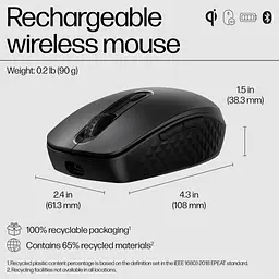 Мишка HP 690 Rechargeable Bluetooth Black (7M1D4AA) - мініатюра 7