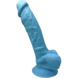 Фалоімітатор SilexD Johnny Blue (MODEL 1 size 7in), двошаровий, силікон + Silexpan, діаметр 3,8 см