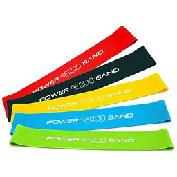 Гумка для фітнесу та спорту 4Fizjo Mini Power Band (стрічка-еспандер) 1-20 кг 5 шт. 4FJ1110 (P-5907222931110)