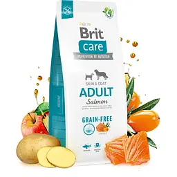 Сухий беззерновий корм для собак малих і середніх порід Brit Care Dog Grain-free Adult, з лососем, 1 кг - мініатюра 2