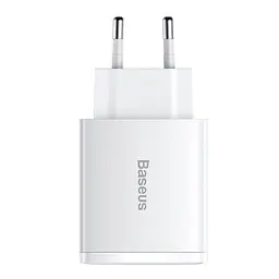 Мережевий зарядний пристрій Baseus Compact Quick Charger 2U+C 30W White [CCXJ-E02] [73374] - мініатюра 2