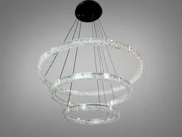 Підвісна LED люстра до 30 м2 Diasha 1712/800+600+400ABK, три кільця, чорна, 125 W - мініатюра 4