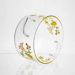 Каструля з боросилікатного скла 1.8 л Wildflowers з кришкою Yiwu HP-GP-38 - мініатюра 4