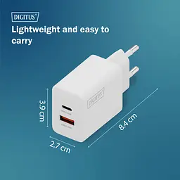 Digitus Зарядний пристрій GaN 1хUSB-C, 1хUSB-A, 30W - мініатюра 9