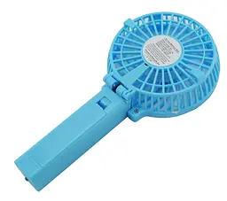 Вентилятор ручний міні акумуляторний з ручкою USB діаметр 10см Handy Mini Fan блакитний - мініатюра 5