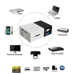 Проектор XON SmartView CY200 320x240P, 600Lm (XVAA0302BW 1691) Чорний/Білий - мініатюра 8