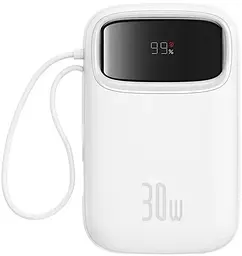 Павер банк - зовнішній акб Baseus Qpow 2 Digital Display 20000mAh 30W (P10055009213-00) 2 in 1 білий