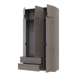 Шафа розпашна для одягу Doros Лукас Канноло/Канноло 3 ДСП 135х50х240 (44900369) - мініатюра 2