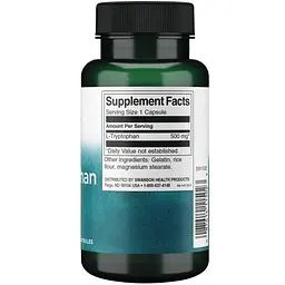 Триптофан L-Tryptophan 500 mg 60 капсул Swanson vit0004844 - мініатюра 2