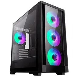 Корпус GameMax Defender TG чорний, без БЖ, Mini Tower, Micro ATX / Mini ITX, 1xUSB 3.1, 2xUSB 2.0, 4x120 мм LED, 461x210х450 мм