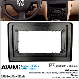 Перехідна рамка для автомобіля Volkswagen Transporter, Golf, Skoda Octavia Tour AWM 981-35-056 - мініатюра 6