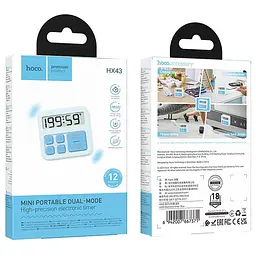 Електронний таймер + годинник Hoco HX43 Electronic Blue - мініатюра 4