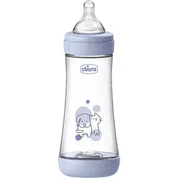 Пляшка для годування Chicco Perfect 5 пластикова із силіконовою соскою 4+ місяці блакитний 300 мл (20235.22.40)