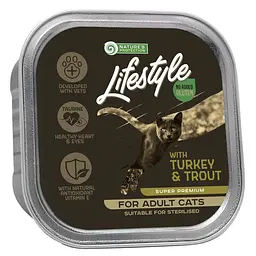 Вологий корм для стерилізованих котів з індичкою та фореллю Nature's Protection Lifestyle with Turkey, 85г