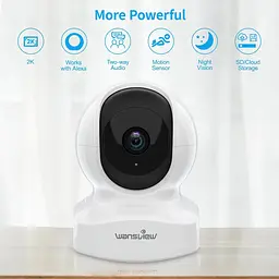 Камера Wansviev, 2K 3Мп, поворот 360°, нічне бачення, двосторонній звук, Alexa - мініатюра 2