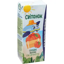 Сік Світанок Солодке яблуко з м'якоттю 200 мл (946447)