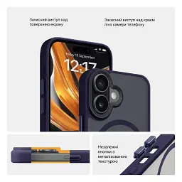 Чохол ArmorStandart Uniq MagSafe для Apple iPhone 16 Dark Blue - мініатюра 3