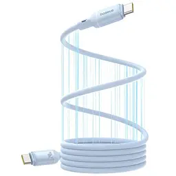 Кабель швидкісний 240W - Baseus PicoGo Magnetic Liquid Silicone Type-C to Type-C 1 метр блакитний
