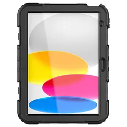Протиударний захисний чохол для планшета Apple iPad 10.9 (2022) A2696/A2757/A2777/10.9 (2024)/11 (2025) A16, Panzer, чорний, силікон + полікарбонат, накладка з підставкою і ремінцем на плече, з посиленими кутами, 360°, ArmorStandart (ARM82525) - мініатюра 3