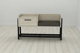 Банкетка з тумбочкою Ferrum-decor Бланка 540x1000x320 метал Чорний ДСП Сонома 16 мм (FRD-103027) - мініатюра 3