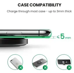 Бездротова зарядка Ugreen ED032 10W Qi Wireless Charging Pad чорна - мініатюра 6