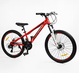 Велосипед Спортивний 24" G-24604 Corso "Genesis" рама сталева 11'', обладнання Saiguan, 21 швидкість, зібраний на 75% - мініатюра 2