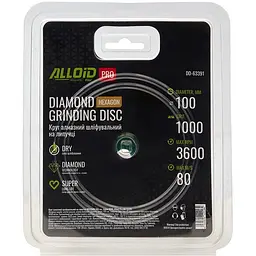 Круг алмазний Alloid Building Tools Hexagon шліфувальний на липучці 100 мм зерно 1000 (DD-63391) - мініатюра 5