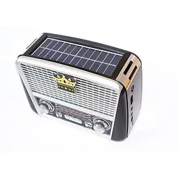Радіоприймач GOLON-RX 455 SOLAR USB+SD Сірий - мініатюра 2