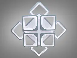 Люстра стельова LED Diasha S8060/4+4WH, 130W, 3200K-6000K, білий акрил, сучасний стиль для дитячої кімнати - мініатюра 2