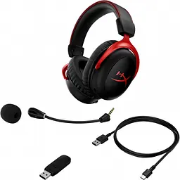 Ігрові навушники HyperX Cloud II Wireless Black/Red (HHSC2X-BA-RD/G/4P5K4AA) [64393] - мініатюра 6