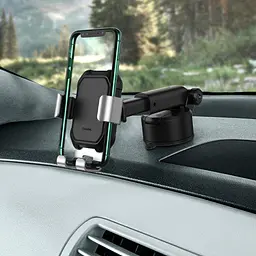 Автомобільний тримач холдер Baseus Tank Gravity Car Mount Holder SUYL-TK0S Silver - мініатюра 4