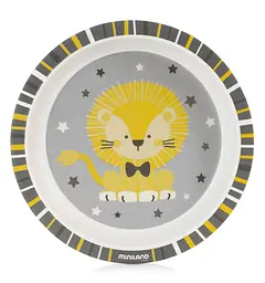 Набір дерев'яного посуду Miniland Naturmeal Leo, сірий з жовтим - мініатюра 3