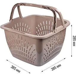 Великий кошик з ручками Stars Plast какао 22 л (94335/как) - мініатюра 3