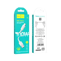 Кабель Hoco X96 Hyper 100W charging data cable Type-C White - мініатюра 2