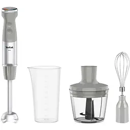 Tefal Блендер заглибний Quickchef+ 1000Вт, 3в1, чаша-800мл, чопер-500мл, турборежим, сріблясто-сірий
