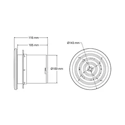 Вентилятор Horoz Electric AIRYMAX-4 12W (10см) білий - мініатюра 3