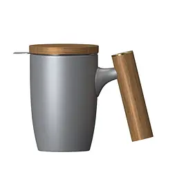 Чашка-заварник Wooden Brew Mug TM450-05A, 450 мл - Чорний - мініатюра 7