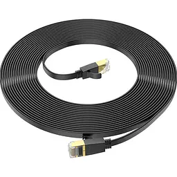 Патч-корд Hoco US07 General Cat 6 U/UTP Pure Copper Flat Network Cable 10m Black (780713) [149275]