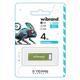 USB флеш накопичувач Wibrand 4GB Chameleon Green USB 2.0 (WI2.0/CH4U6LG) - мініатюра 2