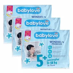 Підгузки Babylove Premium 5+ Junior plus (11-18 ) кг 102 шт