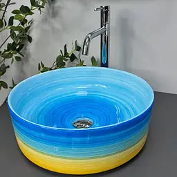 Умивальник VBI Liberta накладний 37.5x37.5 см синій VBI-016107