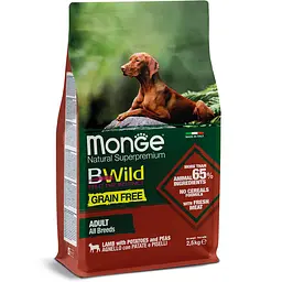 Сухий корм Monge BWild Adult Беззерновий для дорослих собак усіх порід з м'ясом ягняти 15 кг - мініатюра 2
