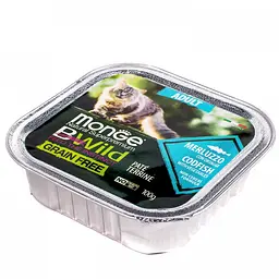 Вологий корм для котів Monge Cat Вwild Gr. Free Wet Adult тріска з овочами 100 г - мініатюра 2