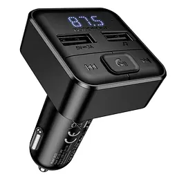 АЗП з FM-модулятором BOROFONE BC63 Selecto car BT FM transmitter Black